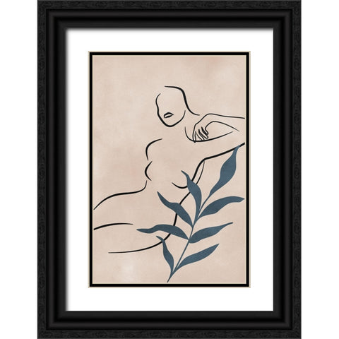 Boho in Bloom II Black Ornate Wood Framed Art Print with Double Matting by JJ Design