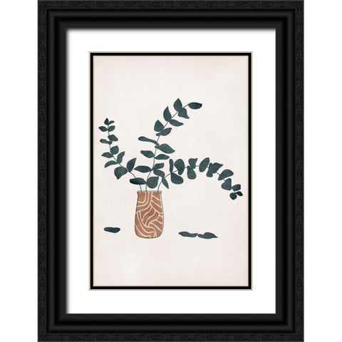 Eucalyptus Black Ornate Wood Framed Art Print with Double Matting by JJ Design
