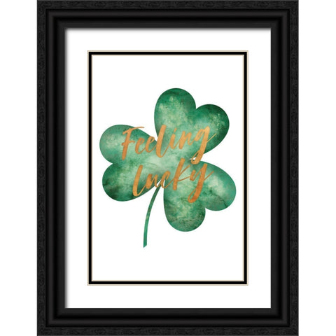 Feeling Lucky Black Ornate Wood Framed Art Print with Double Matting by JJ Design