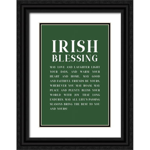 Irish Blessing Black Ornate Wood Framed Art Print with Double Matting by JJ Design