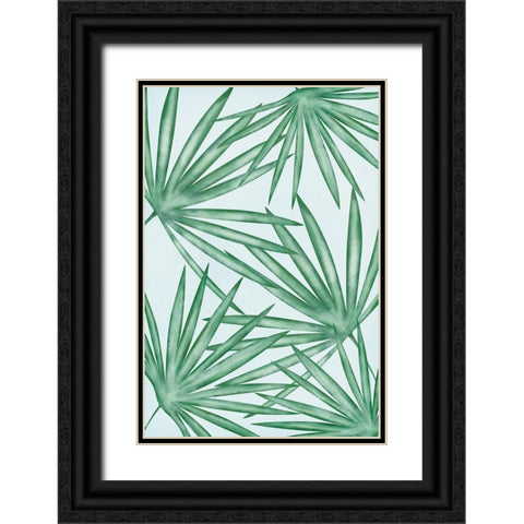 Fan Palms Black Ornate Wood Framed Art Print with Double Matting by JJ Design