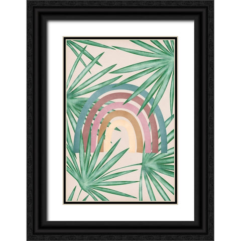 Rainbow Black Ornate Wood Framed Art Print with Double Matting by JJ Design