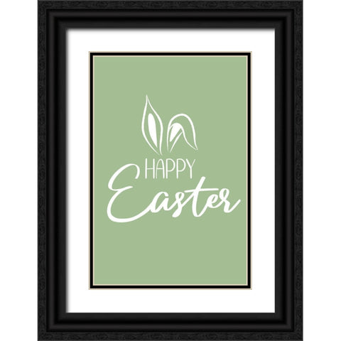 Happy Easter Black Ornate Wood Framed Art Print with Double Matting by JJ Design