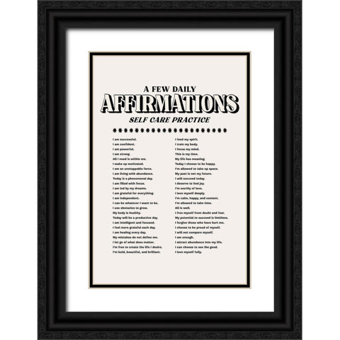 Self Care Practice Black Ornate Wood Framed Art Print with Double Matting by JJ Design