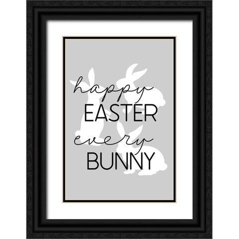 Happy Easter Black Ornate Wood Framed Art Print with Double Matting by JJ Design