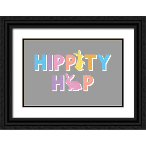 Hippity Hop Black Ornate Wood Framed Art Print with Double Matting by JJ Design