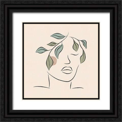 About Face Botanical II Black Ornate Wood Framed Art Print with Double Matting by JJ Design