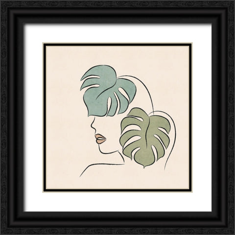 About Face Botanical III Black Ornate Wood Framed Art Print with Double Matting by JJ Design