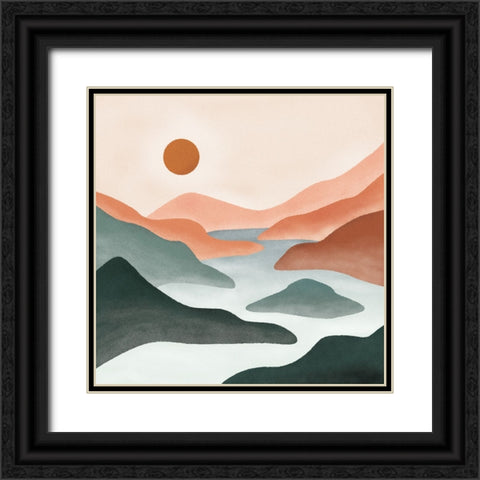 Landscape Black Ornate Wood Framed Art Print with Double Matting by JJ Design