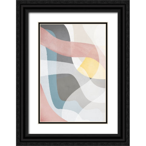 Soft Shapes II Black Ornate Wood Framed Art Print with Double Matting by JJ Design