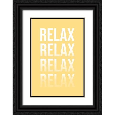 Relax Black Ornate Wood Framed Art Print with Double Matting by JJ Design