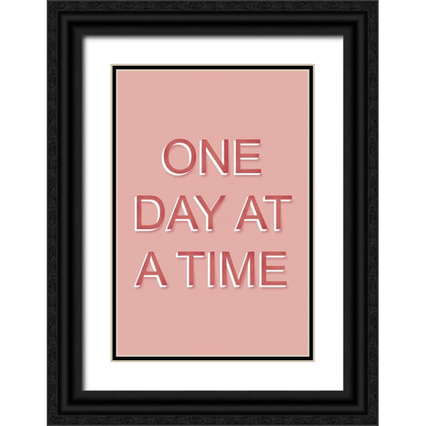 One Day at a Time Black Ornate Wood Framed Art Print with Double Matting by JJ Design