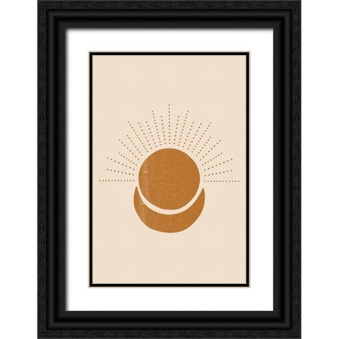Sun and Moon Black Ornate Wood Framed Art Print with Double Matting by JJ Design