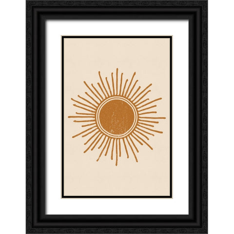 Sun Black Ornate Wood Framed Art Print with Double Matting by JJ Design