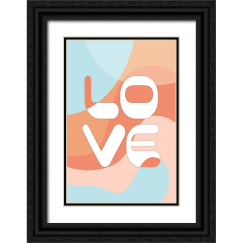 Love Black Ornate Wood Framed Art Print with Double Matting by JJ Design