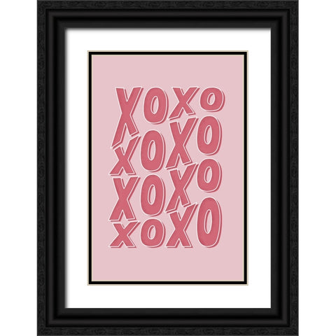 XOXO Black Ornate Wood Framed Art Print with Double Matting by JJ Design