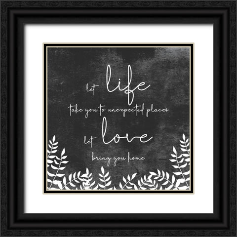 Let Love Black Ornate Wood Framed Art Print with Double Matting by JJ Design
