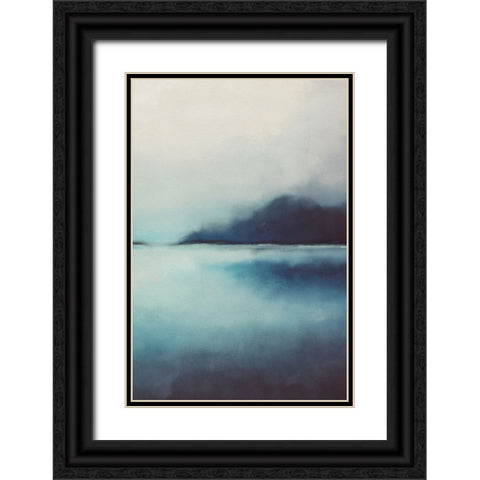 Misty Blue Landscape II Black Ornate Wood Framed Art Print with Double Matting by JJ Design