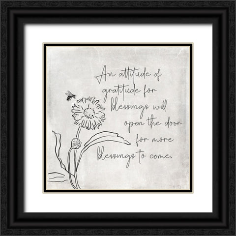 Attitude of Gratitude Black Ornate Wood Framed Art Print with Double Matting by JJ Design