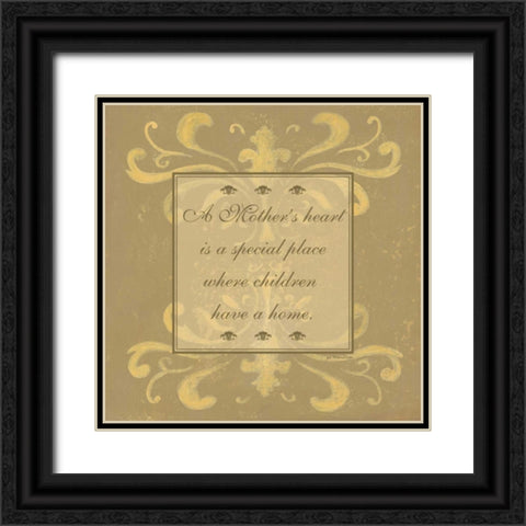 A Mothers Heart Black Ornate Wood Framed Art Print with Double Matting by Moulton, Jo