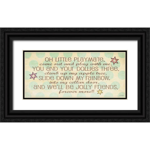 Little Playmate Black Ornate Wood Framed Art Print with Double Matting by Moulton, Jo