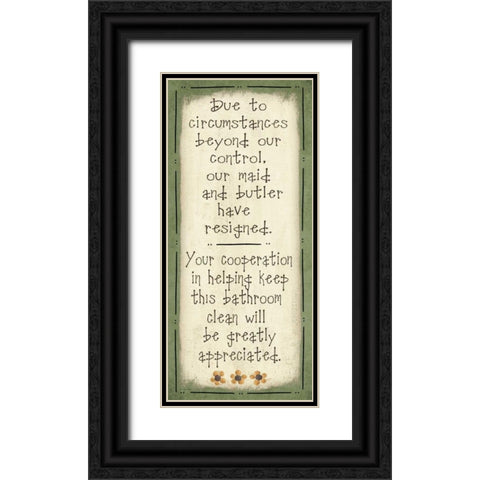 Bathroom Clean Black Ornate Wood Framed Art Print with Double Matting by Moulton, Jo