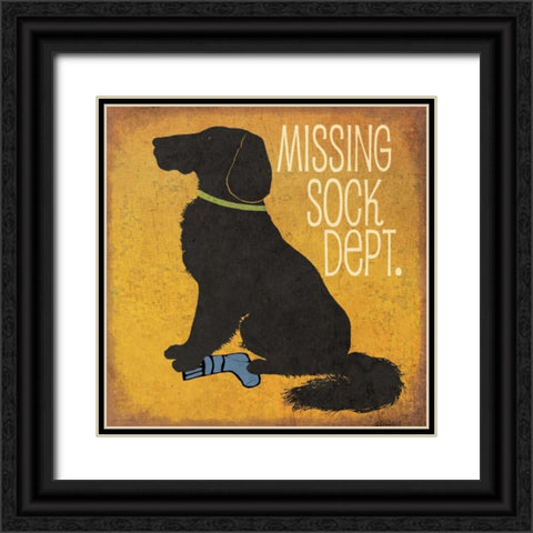 Missing Sock Department Black Ornate Wood Framed Art Print with Double Matting by Moulton, Jo