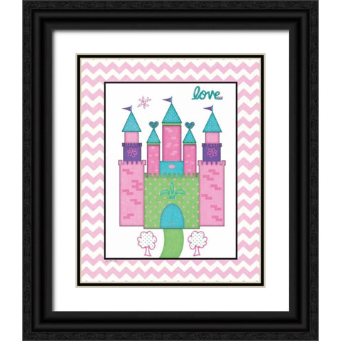 Princess Castle Black Ornate Wood Framed Art Print with Double Matting by Moulton, Jo