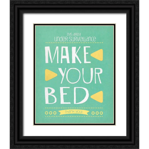 Make Your Bed Black Ornate Wood Framed Art Print with Double Matting by Moulton, Jo