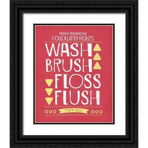 Wash Brush Floss Flush Black Ornate Wood Framed Art Print with Double Matting by Moulton, Jo