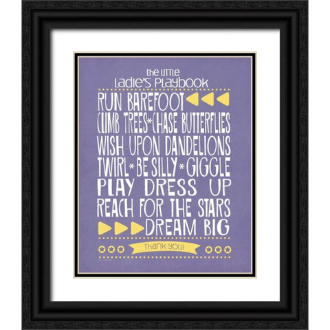 Ladies Playbook Black Ornate Wood Framed Art Print with Double Matting by Moulton, Jo