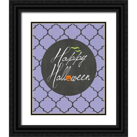 Happy Halloween Black Ornate Wood Framed Art Print with Double Matting by Moulton, Jo