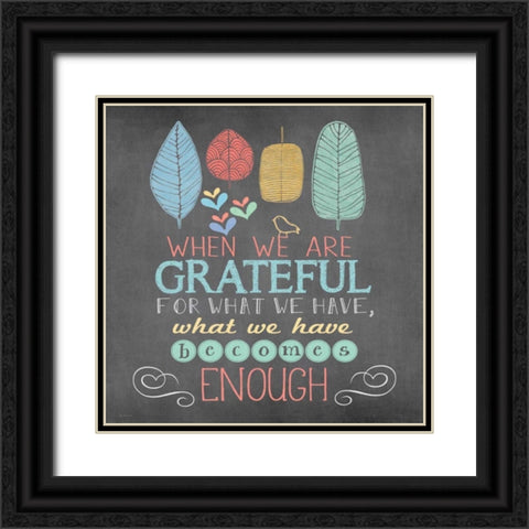 Grateful Chalk Black Ornate Wood Framed Art Print with Double Matting by Moulton, Jo