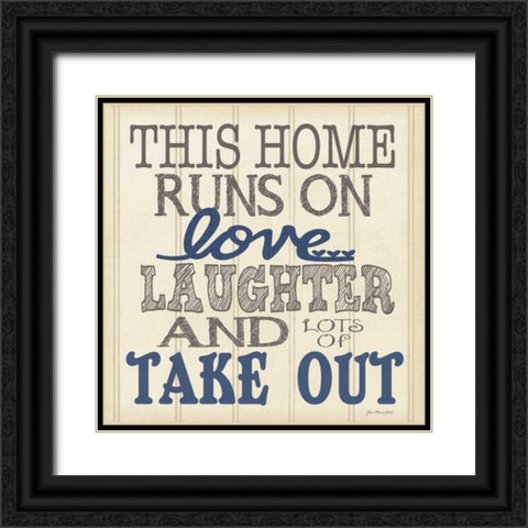 Take Out - Square Black Ornate Wood Framed Art Print with Double Matting by Moulton, Jo