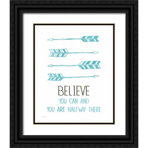 Believe You Can Black Ornate Wood Framed Art Print with Double Matting by Moulton, Jo