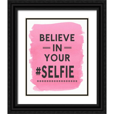 Selfie Black Ornate Wood Framed Art Print with Double Matting by Moulton, Jo