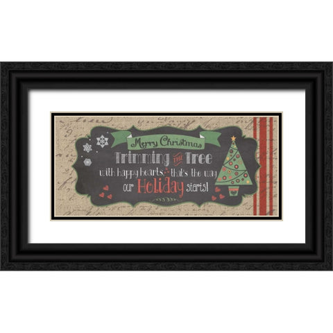 Merry Christmas Black Ornate Wood Framed Art Print with Double Matting by Moulton, Jo