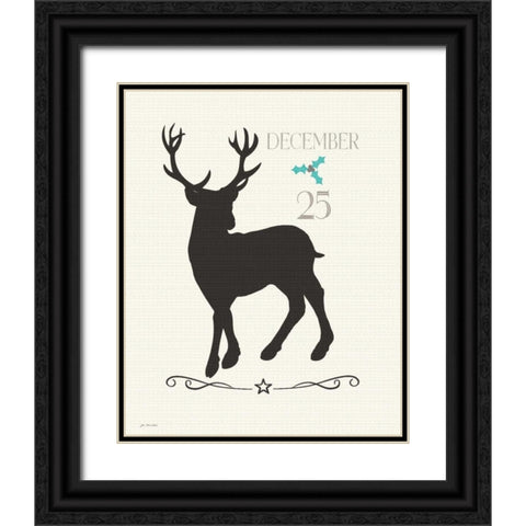 Dec. 25 Black Ornate Wood Framed Art Print with Double Matting by Moulton, Jo