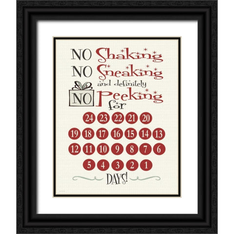 No Peeking Countdown Black Ornate Wood Framed Art Print with Double Matting by Moulton, Jo