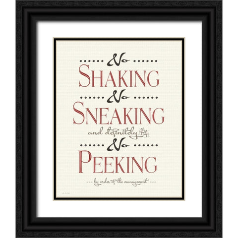 No Peeking   Black Ornate Wood Framed Art Print with Double Matting by Moulton, Jo