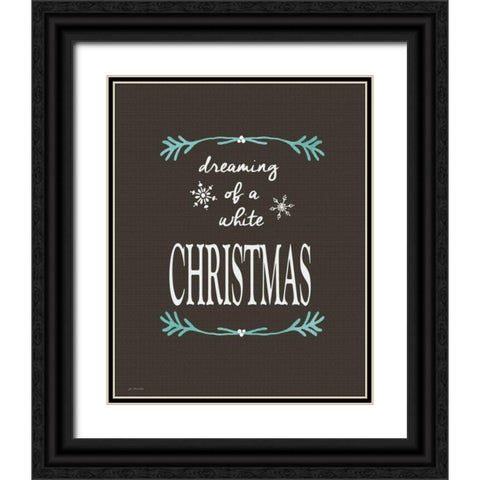 White Christmas Black Ornate Wood Framed Art Print with Double Matting by Moulton, Jo