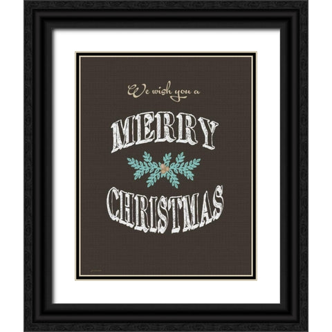 Merry Christmas Wish Black Ornate Wood Framed Art Print with Double Matting by Moulton, Jo