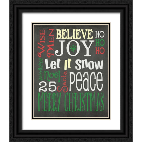 Christmas Subway Black Ornate Wood Framed Art Print with Double Matting by Moulton, Jo