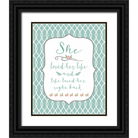 Love Her Life Black Ornate Wood Framed Art Print with Double Matting by Moulton, Jo