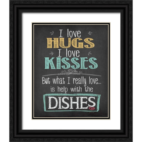 Hugs and Kisses Black Ornate Wood Framed Art Print with Double Matting by Moulton, Jo