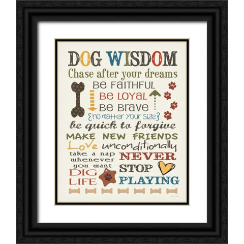 Dog Wisdom Black Ornate Wood Framed Art Print with Double Matting by Moulton, Jo