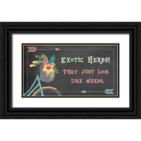 Exotic Herbs - Bike Black Ornate Wood Framed Art Print with Double Matting by Moulton, Jo