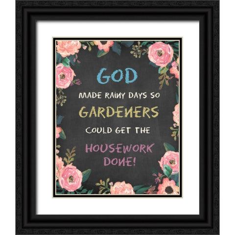 God Made - Floral Black Ornate Wood Framed Art Print with Double Matting by Moulton, Jo
