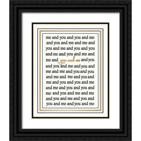 You and Me Black Ornate Wood Framed Art Print with Double Matting by Moulton, Jo
