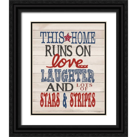 Stars and Stripes Black Ornate Wood Framed Art Print with Double Matting by Moulton, Jo
